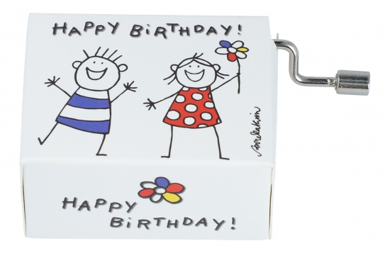 Spieluhr Happy Birthday, Motiv Junge und Mdchen