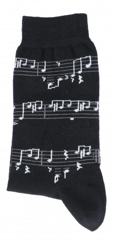 Socken mit weien Notenlinien, Noten, Musik-Socken
